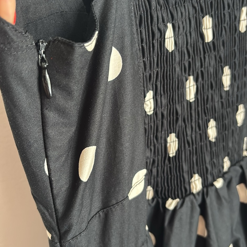 En Saison Black Midi Dress with White Polka Dots - Picture 8 of 13
